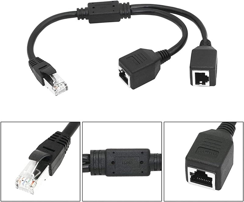 Bukela Ethernet Splitter,  Ethernet Adapter RJ45 1 to 2 Port Network Adapter, Network Cable sartyee Suitable for Super Category 5/5e/6/7, Applicable to Equipment with RJ45 Interface, Computer, Router, Set-top Box, Optical Modem - Image 2